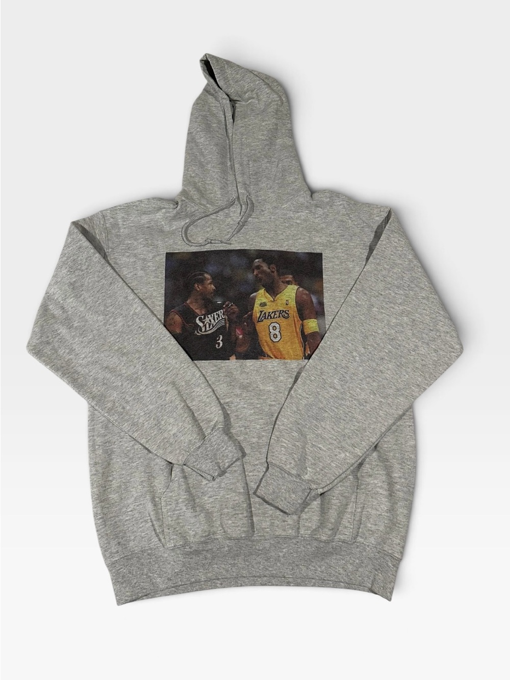 Retro Kobe Bryant 8 Allen Iverson 3 NBA Graphic Streetwear Hoodie Size Medium